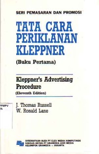 Image of Tata Cara Periklanan Kleppner, Buku 1