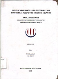 Image of Penerapan Ornamen Lokal Pontianak Pada Produk Meja Resepsionis Kombinasi Aquarium