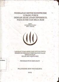 Image of Penerapan Sistem Konstruksi Lubang Purus dengan Anak Lidah di perkecil pada Kursi dan Meja Rias