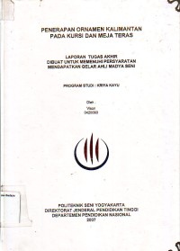 Image of Penerapan Ornamen Kalimantan pada Kursi dan Meja Teras