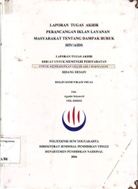 Image of Perancangan Iklan Layanan Masyarakat tentang Dampak Buruk HIX/AIDS