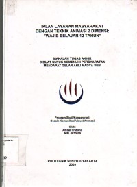 Image of Iklan Layanan Masyarakat Dengan Teknik Animasi 2 Dimensi Wajib Belajar 12 Tahun