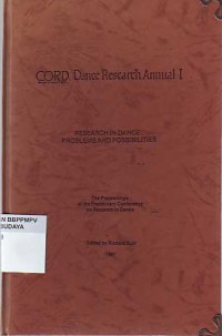 Image of Cord Dance Rescarch Annual 1: research in dance problems and possibilities
