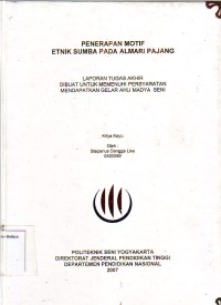 Image of Penerapan Motif Etnik Sumba Pada Almari Pajang