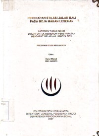 Image of Penerapan Stilasi Jalak Bali pada Meja Makan Lesehan