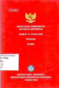 Image of Peraturan Pemerintah Republik Indonesia Nomor 37 Tahun 2009 Tentang Dosen