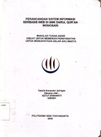 Image of Perancangan Sistem Informasi Berbasis WEB di SMK Darul Qur'an Wonosari