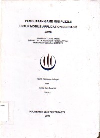 Image of Pembuatan Game Mini Puzzle untuk Mobile Application Berbasis J2ME