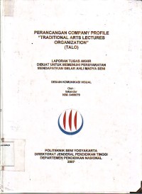 Image of Perancangan Company Profile Traditional Arts Lectures Organization Talo.