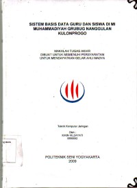 Image of Sistem Basis Data Guru Dan Ssiwa di MI Muhammadiyah Grubug Nanggulan Kulonprogo