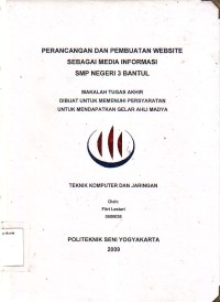 Image of Perancangan dan Pembuatan Website sebagai Media  Informasi di SMP Negeri 3 Bantul
