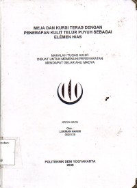 Image of Meja dan Kursi Teras Dengan Penerapan Kulit Telur Puyuh Sebagai Elemen Hias