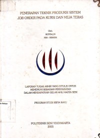 Image of Penerapan Teknik Produksi Sistem Job Order pada Kursi dan Meja Teras