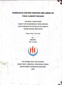 Image of Penerapan Sistem Finishing Melamine NC pada Almari Pakaian