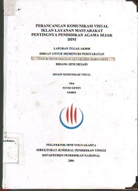 Image of Perancangan Komunikasi Visual Iklan Layanan Masyarakat Pentingnya Pendidikan Agama Sejak Dini