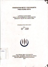 Image of Penerapan Motif Yogyakarta Pada Kursi Sofa