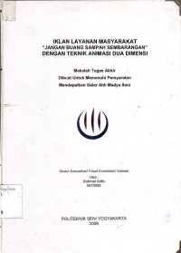 Image of Iklan Layanan Masyarakat Jangan Buang Sampah Sembarangan Dengan Teknik Animasi Dua Dimensi