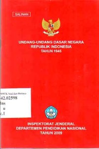 Image of Undang-undang Dasar Negara Republik Indonesia. Tahun 1945
