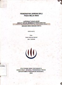 Image of Penerapan Ukiran Bali Pada Meja Rias