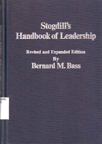Image of Stogdill's Handbook of Leadership: a survey of theory and research