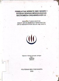 Image of Pembuatan Website SMK Negeri 1 Godean dengan Menggunakan Macromedia Dreamweaver 8.0