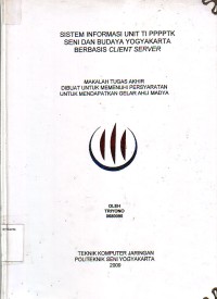 Image of Sistem Informasi Unit TI PPPPTK Seni Dan Budaya Yogyakarta Berbasis Client Server
