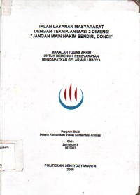 Image of Iklan Layanan Masyarakat Dengan Teknik Animasi 2 Dimensi Jangan Main Hakim Sendiri, Dong!
